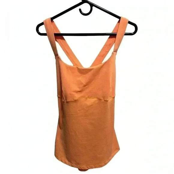 LULULEMON peach/orange track and train crossbody tank top - Picture 3 of 8